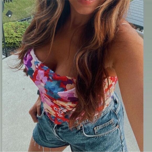 Kittenish Jessie floral silky corset top medium m - Picture 4 of 9